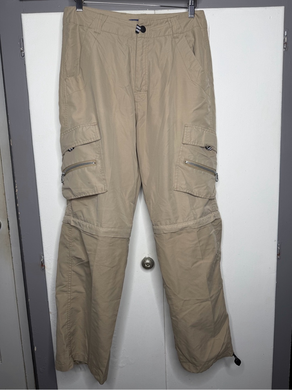 Sideout Cargo convertible Pants Mens 31x30 Utility Straight 90s Y2K Baggy beige